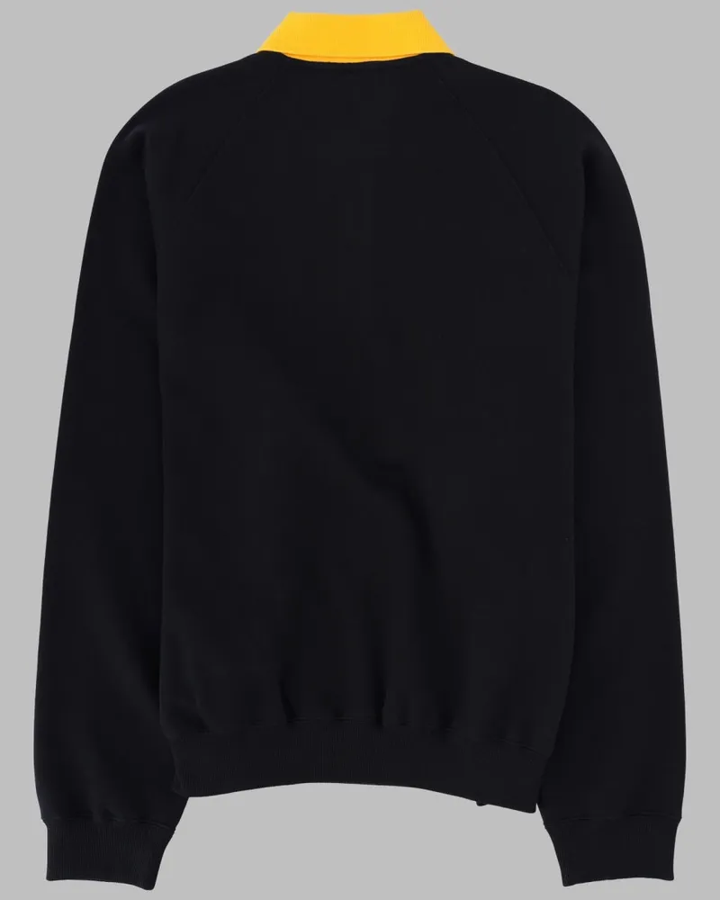 Versace Polo-Collar Cotton Sweatshirt — Blue Blue