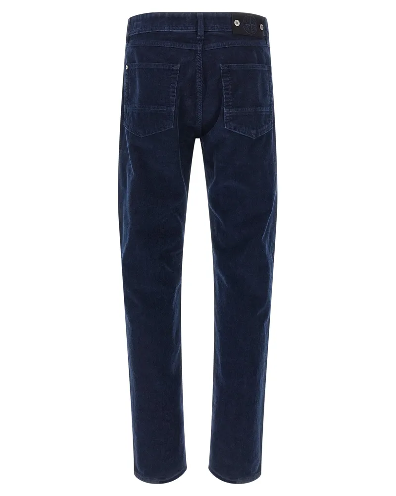 Stone Island Men's Blue Cotton Casual Pants Navy