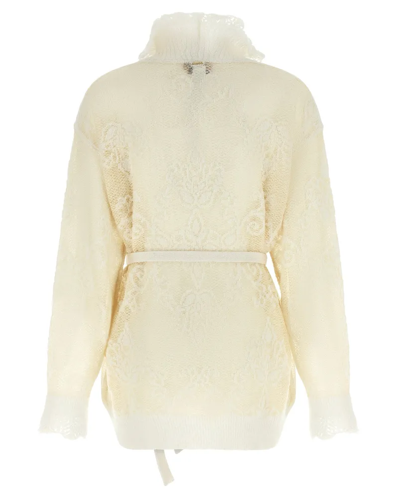 Twin-Set Jacquard Alpaca Blend Sweater — Cream Cream