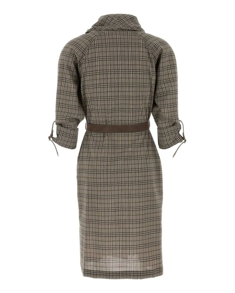 Burberry Women's Embroidered Stretch Wool Dress Linenbeigemolegry Elastane Abiti Gray