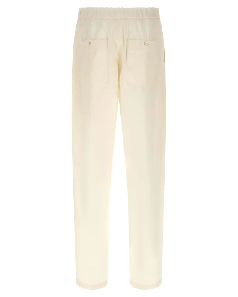 Jil Sander Cotton Poplin Cargo Pants — Cream Cream