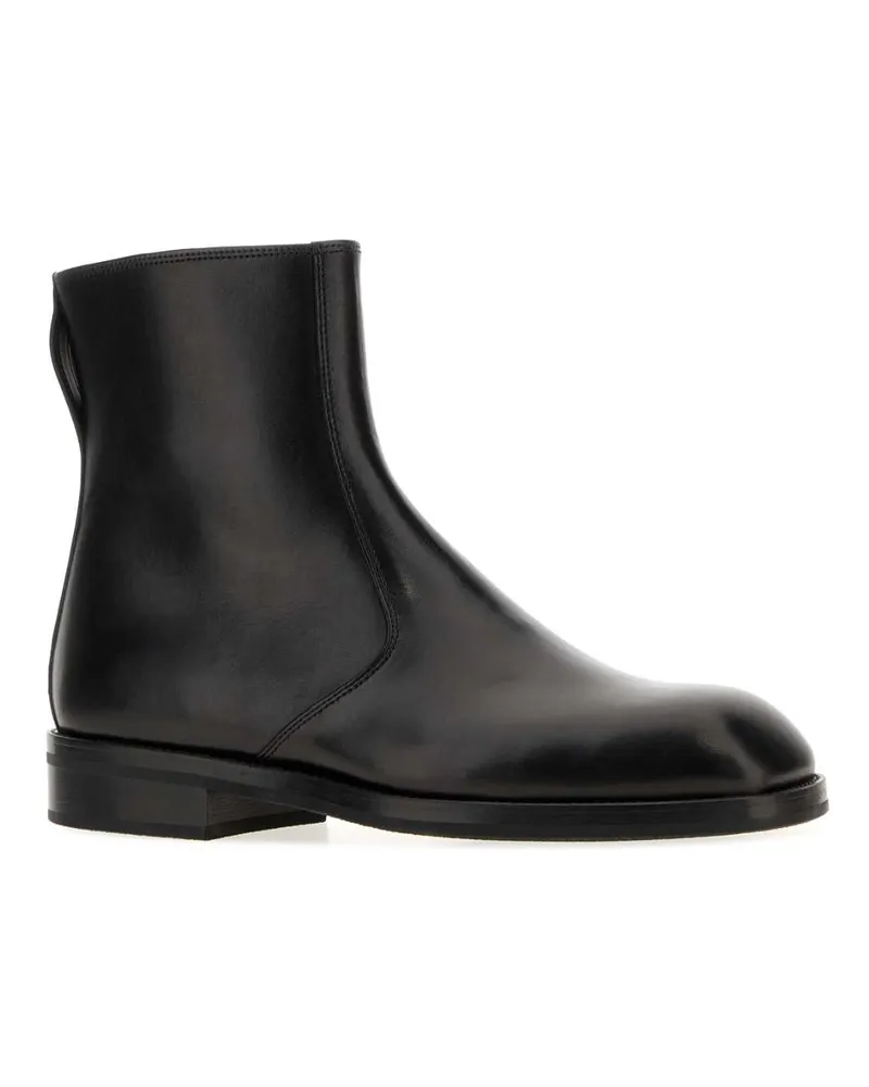 Christophe Lemaire Minimalist Calf Leather Boot — Black Black