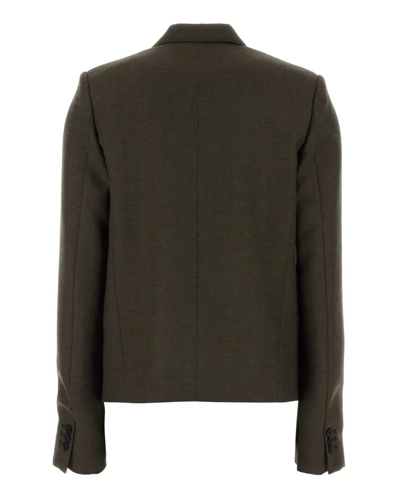 Loewe Women's Brown Wool Blazer Darkmossmelange Giacche E Gilet Jacket Brown