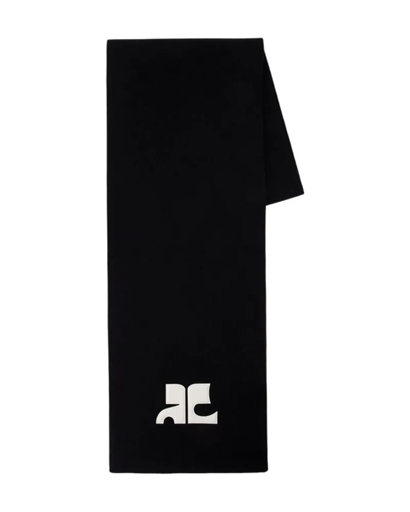 Courrèges Wool Knit Scarf — Black Black