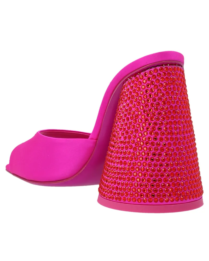 ATTICO Sequin-Embellished Cylindrical Heel Mules — Pink Pink
