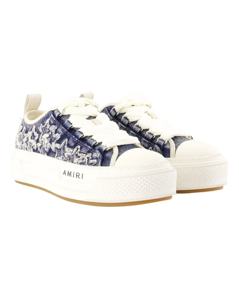 Amiri Women's Court Low Sneakers -  Cotton Blue Shoes Navy