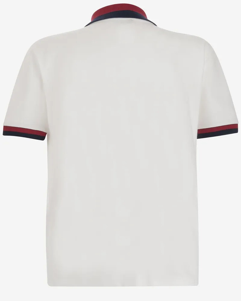 Gucci Stretch Cotton Pique Polo Shirt — White White