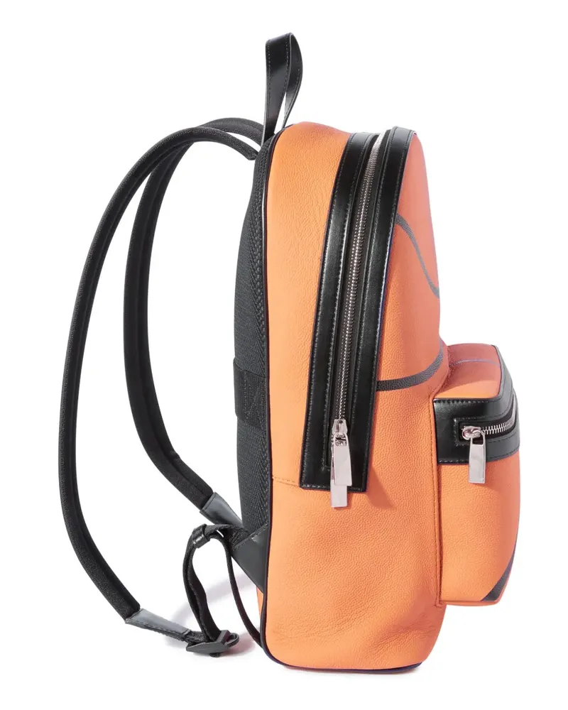 OFF-WHITE Men's Basket Round Logo Backpack Orange Bags > Backpacks Orange