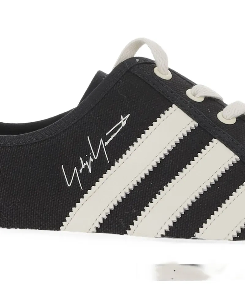 Y-3 Canvas 3-Stripes Sneaker — Black Black