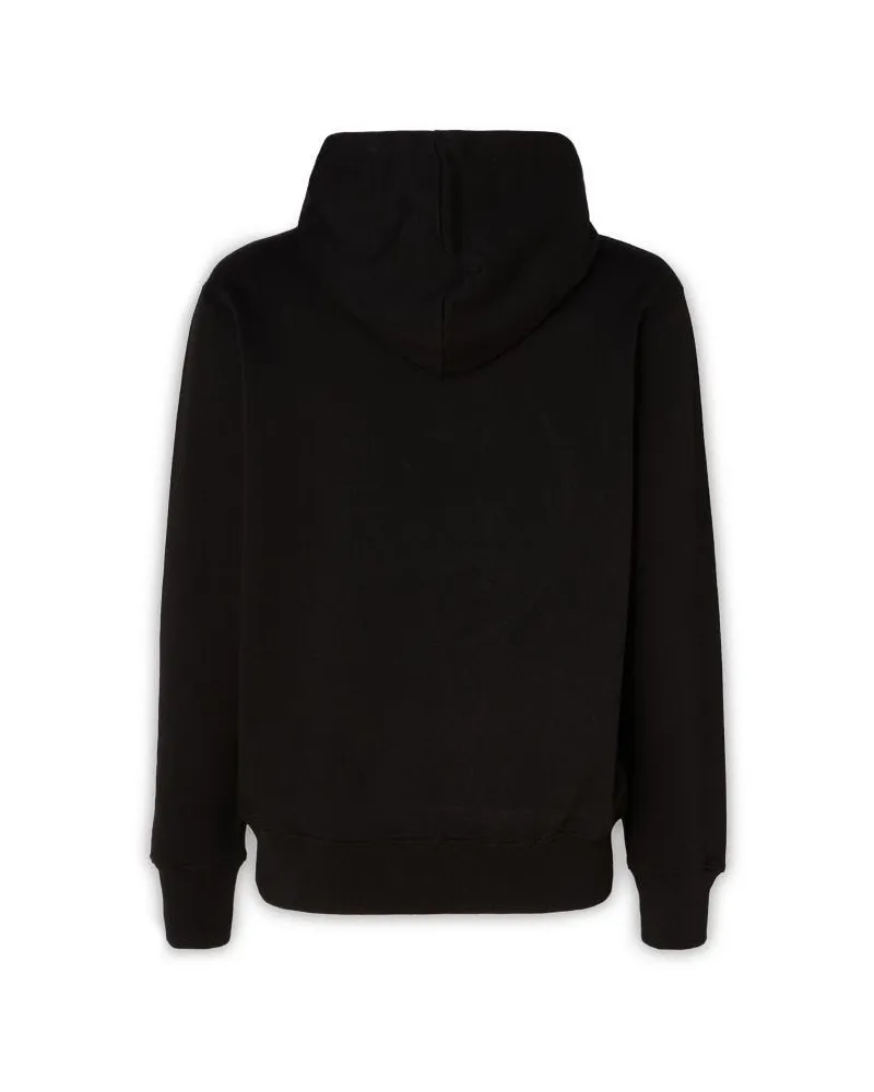Versace Jeans Men's Black Cotton Logo Details Hooded Sweatshirt Clothing Black