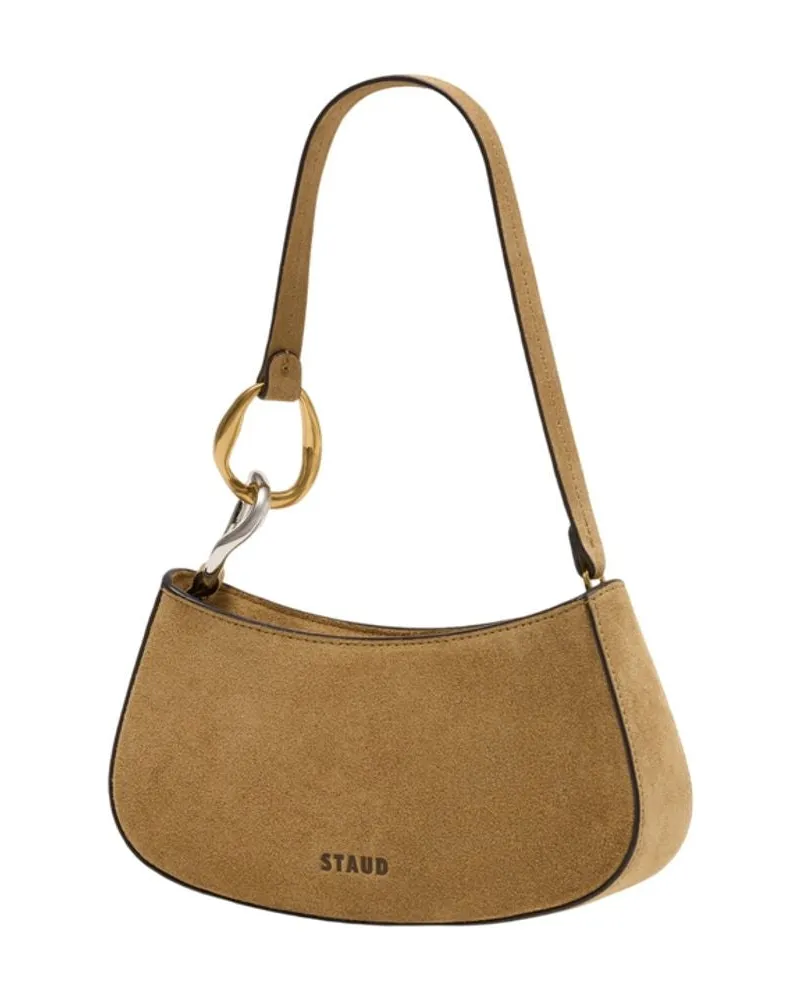 STAUD Women's Ollie Shoulder Bag -  Leather Brown Cowhide Shoulder-Hobo-Bags Brown