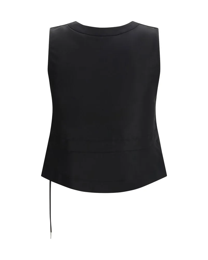 Sacai Women's Black Polyester Waistcoat Clothing Black