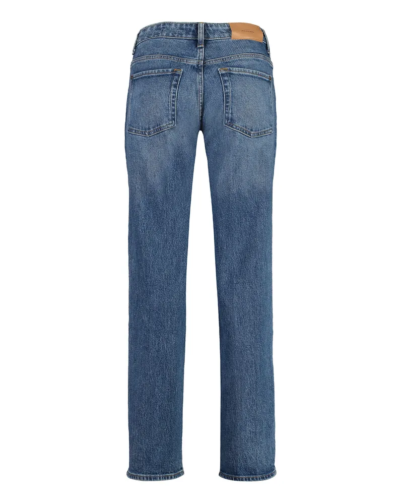 7 for all mankind Women's Straight Leg Jeans Denim Cotton Straight-Leg Blue