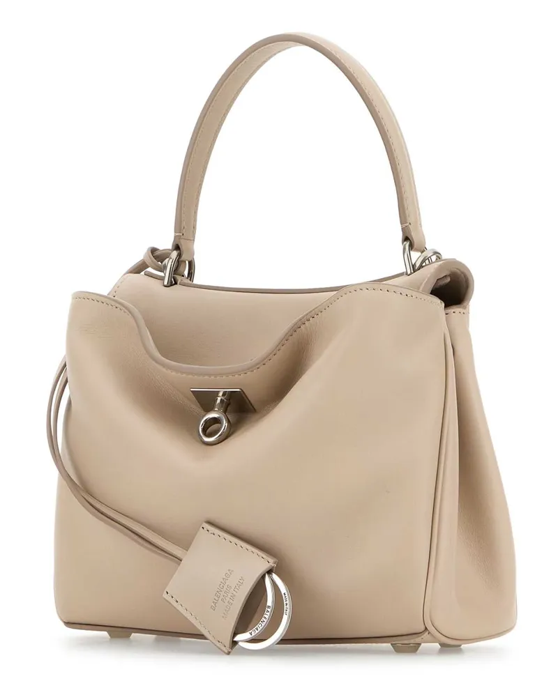 Balenciaga Women's Powder Pink Leather Mini Rodeo Handbag Almond Borse A Mano Bag Beige