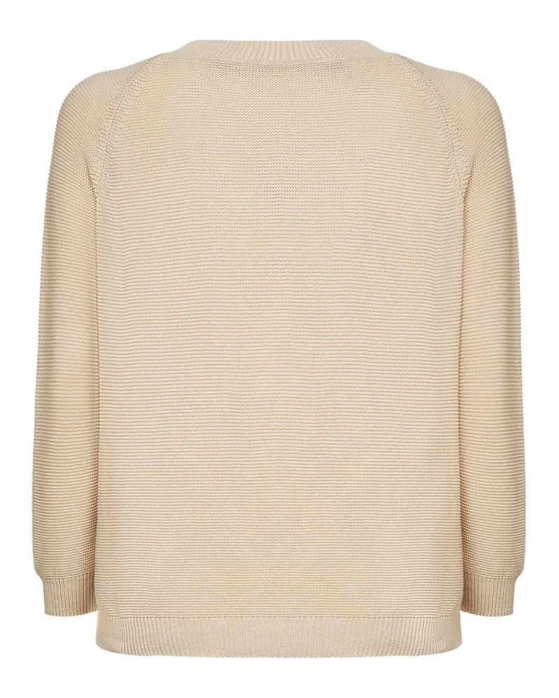 Max Mara Women's Ecru Cotton Knit Sweater Beige