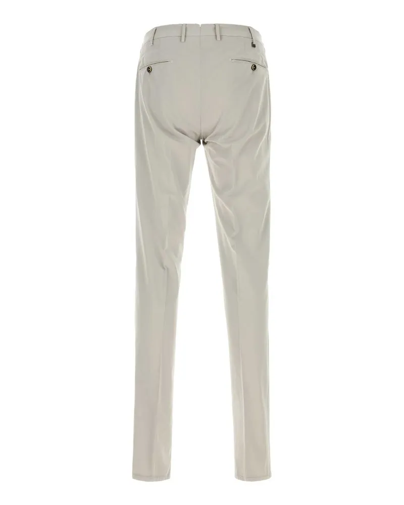 PT TORINO Men's Stretch Cotton Blend Silkochino Trousers Beige Silk Elastane Beige