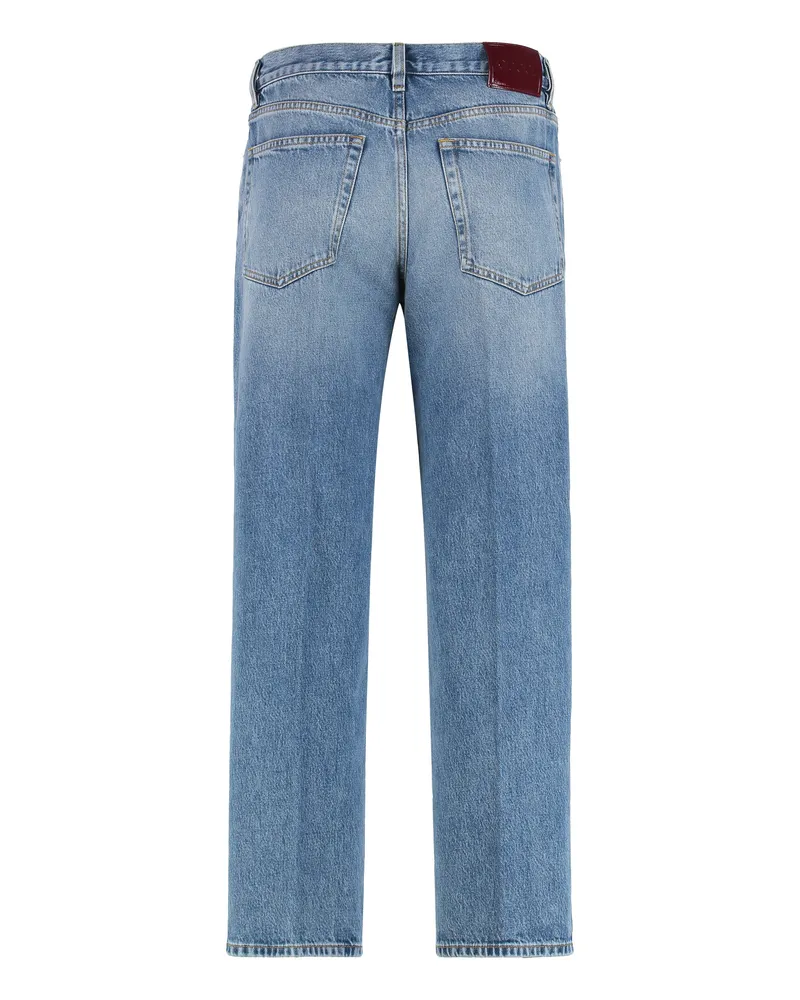 Gucci Women's 5-Pocket Straight-Leg Jeans Denim Cotton Blue
