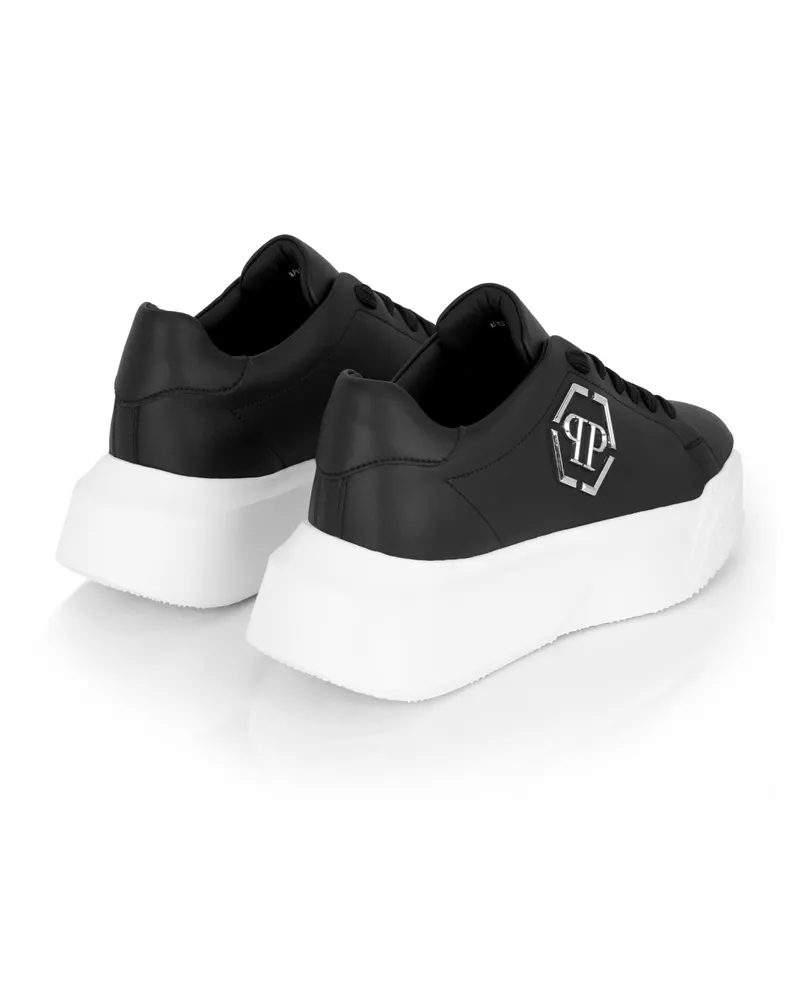 Philipp Plein Men's Godzilla Hexagon Logo Chunky Sneakers Black Shoes Black