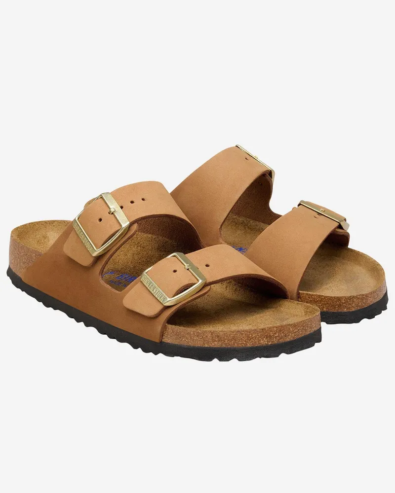 Birkenstock Unisex Sandals Nubuck Brown Leather Slippers Flat Shoes Brown