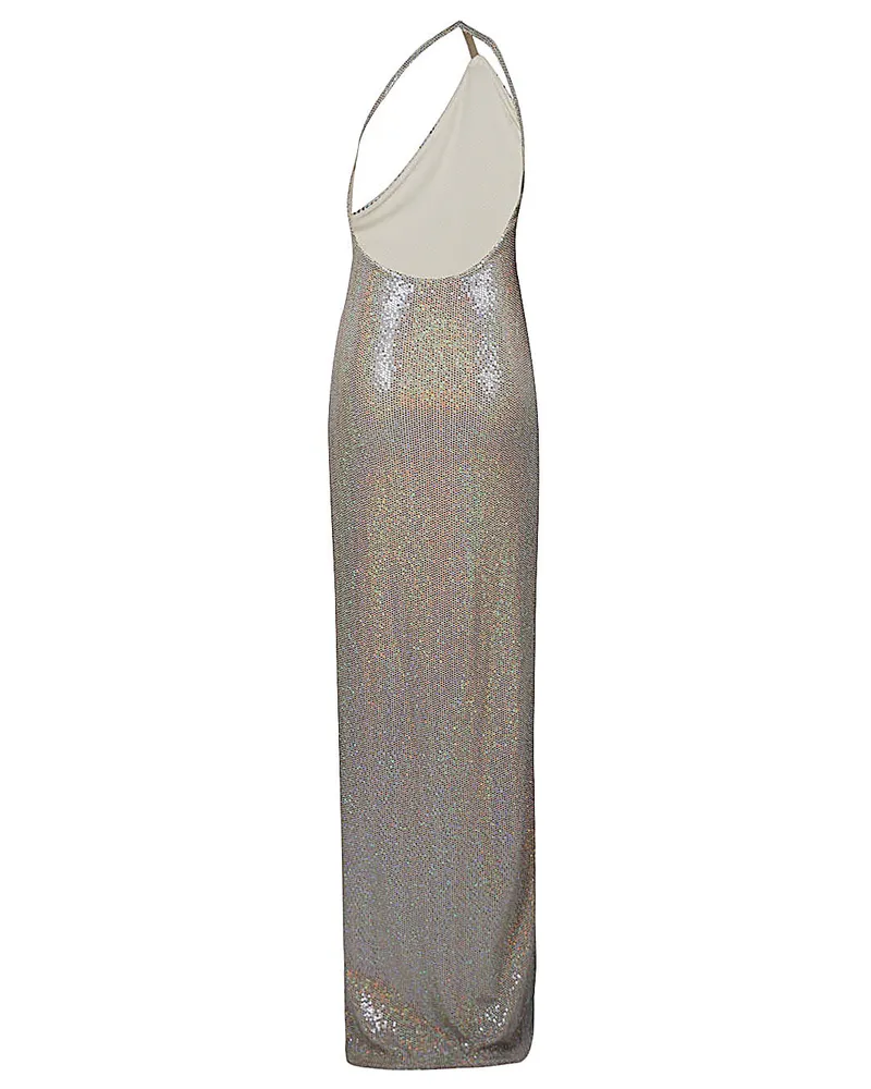 The Sei One-Shoulder Sequined Dress — Silver Silver