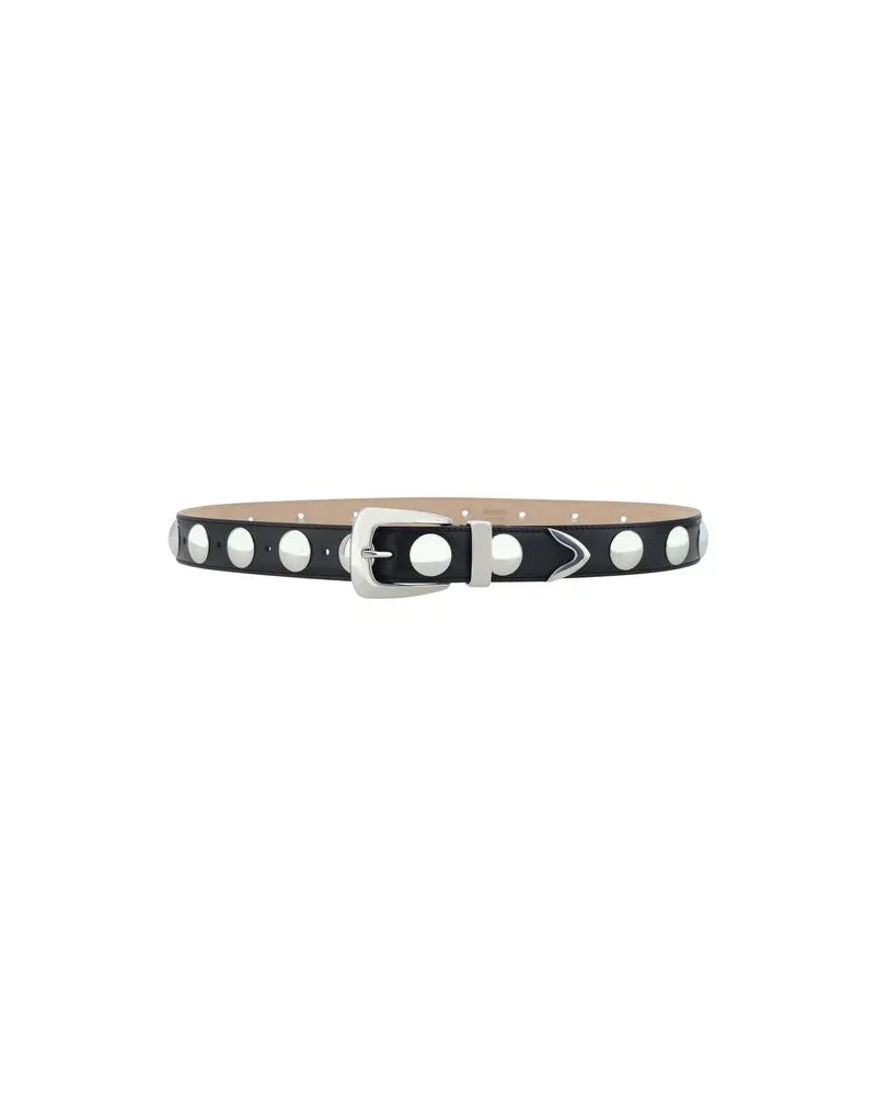 KHAITE Women's Black Calf Leather Bos Taurus Regular Belt Black