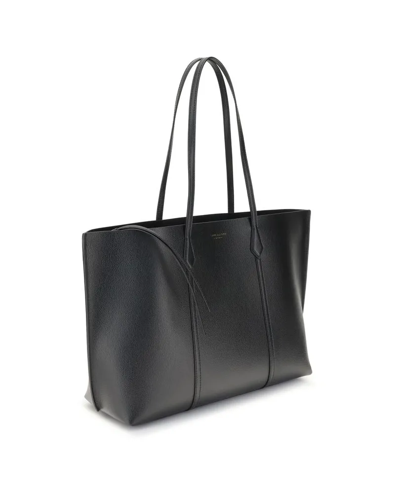 Tory Burch Women's Black Calf Leather Bos Taurus Handbag Bag Black