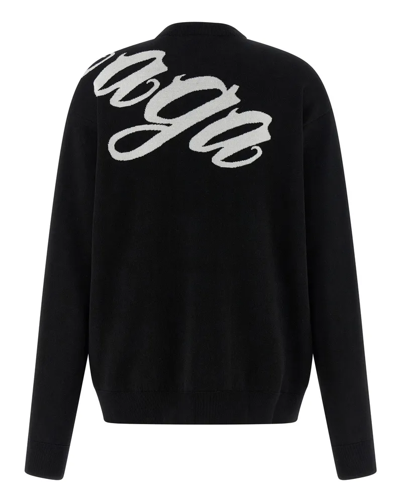 Balenciaga Jacquard Logo-Embroidered Sweater — Black Black