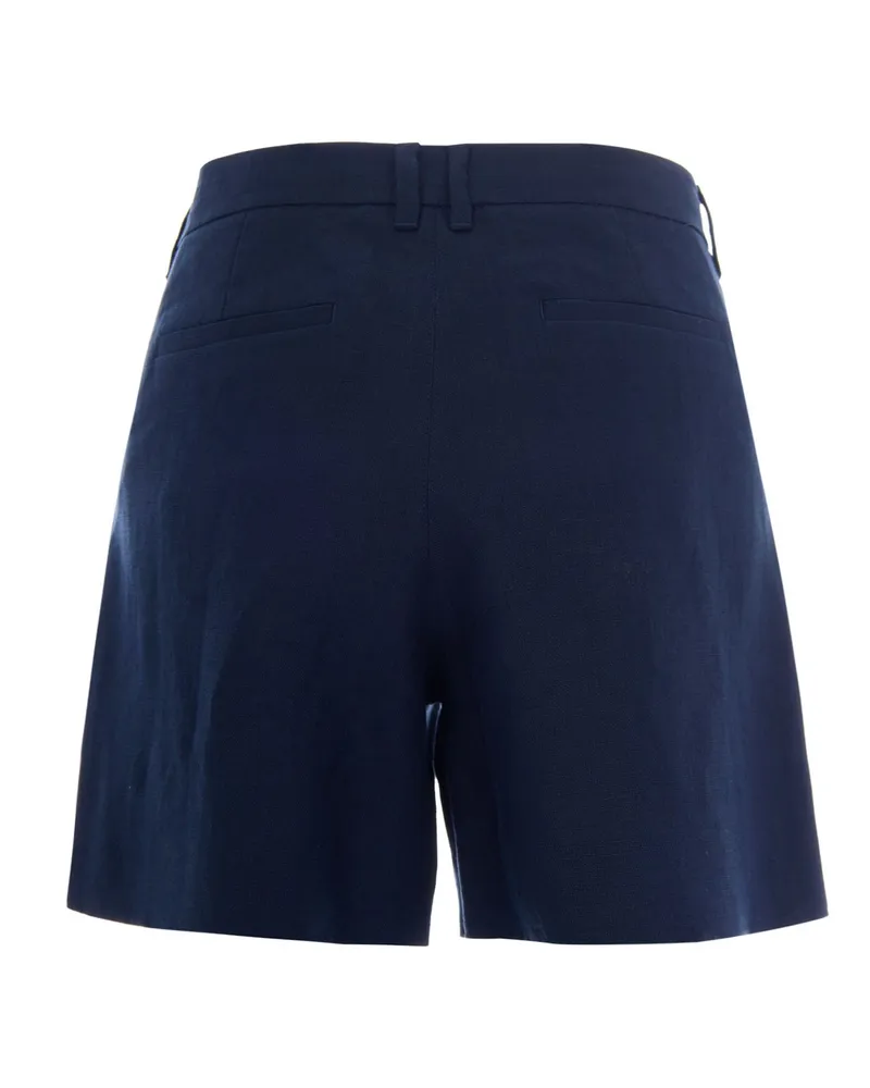 Max Mara Women's Linen Shorts Night Blue Navy