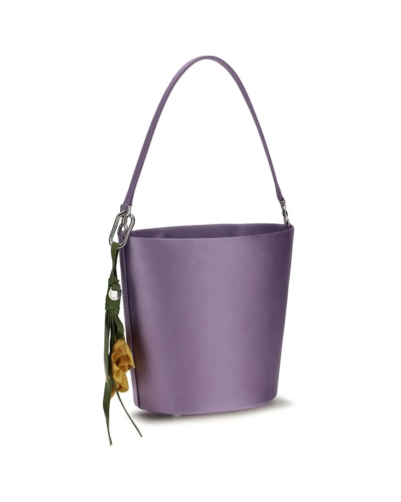 Self-Portrait Women's Purple Polyester Backet Bag Purple