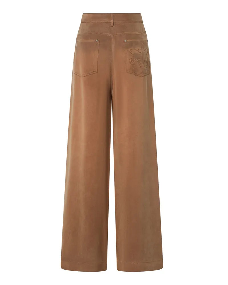 Pinko Women's Palazzo Trousers Cupro-Viscose Brown Brown-Coffee Liqueur Shell: Cupro Brown