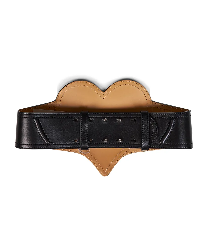Vivienne Westwood Leather Heart Corset Belt — Black Black