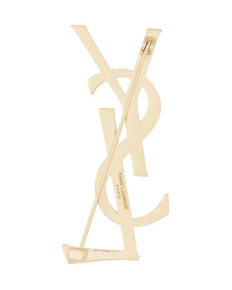 Saint Laurent Cassandre Brooch — Gold Gold