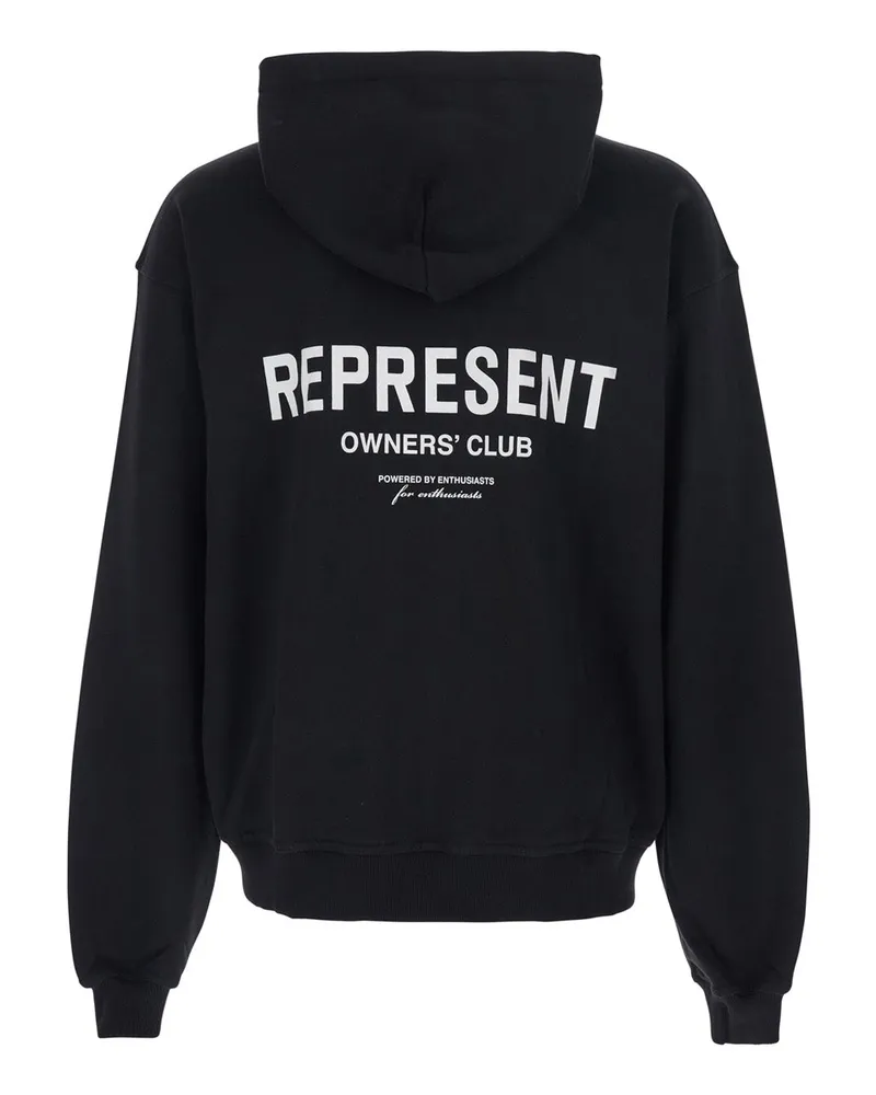REPRESENT Cotton Zip Hoodie — Black Black