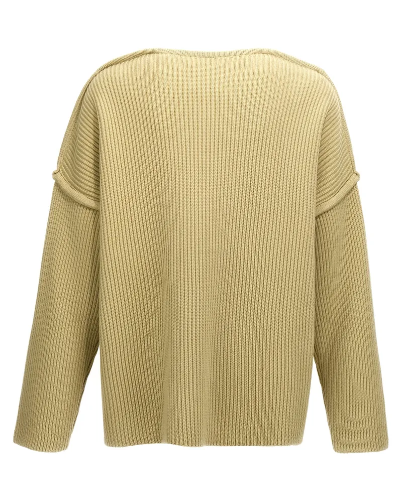 Jil Sander Men Bicolor Wool Cardigan Clothing Beige
