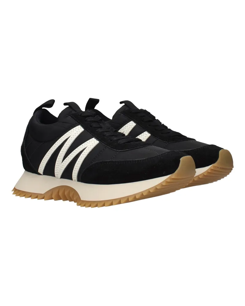 Moncler Women's Black Fabric Low Top Sneakers Black