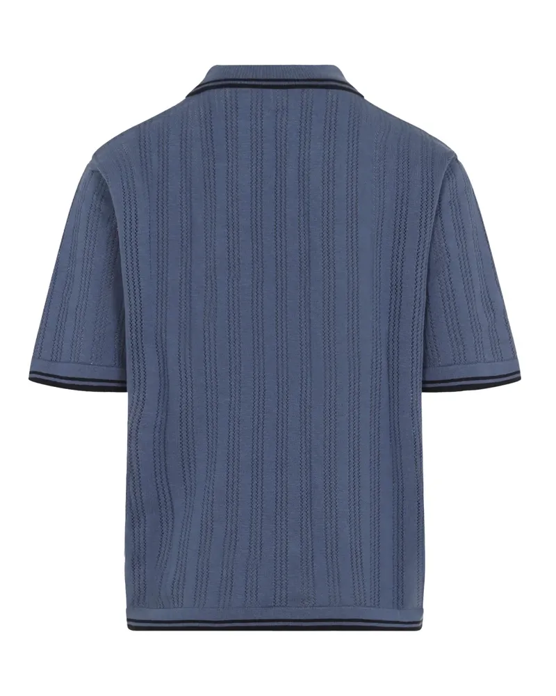 Carhartt WIP Men Polo Shirt Ramsey Velvet Blue Deep Night Cotton T-shirts And Polos Blue