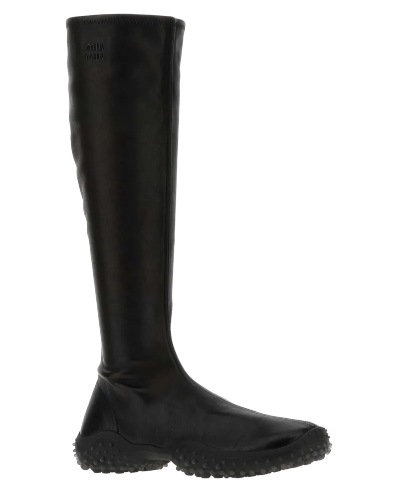 Miu Miu Nappa Leather Boot — Black Black