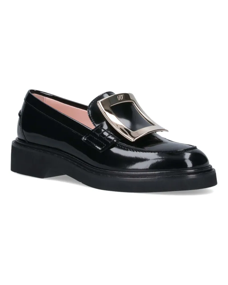 Roger Vivier Women's Flat Shoes Black Outer: Calf Leather Black