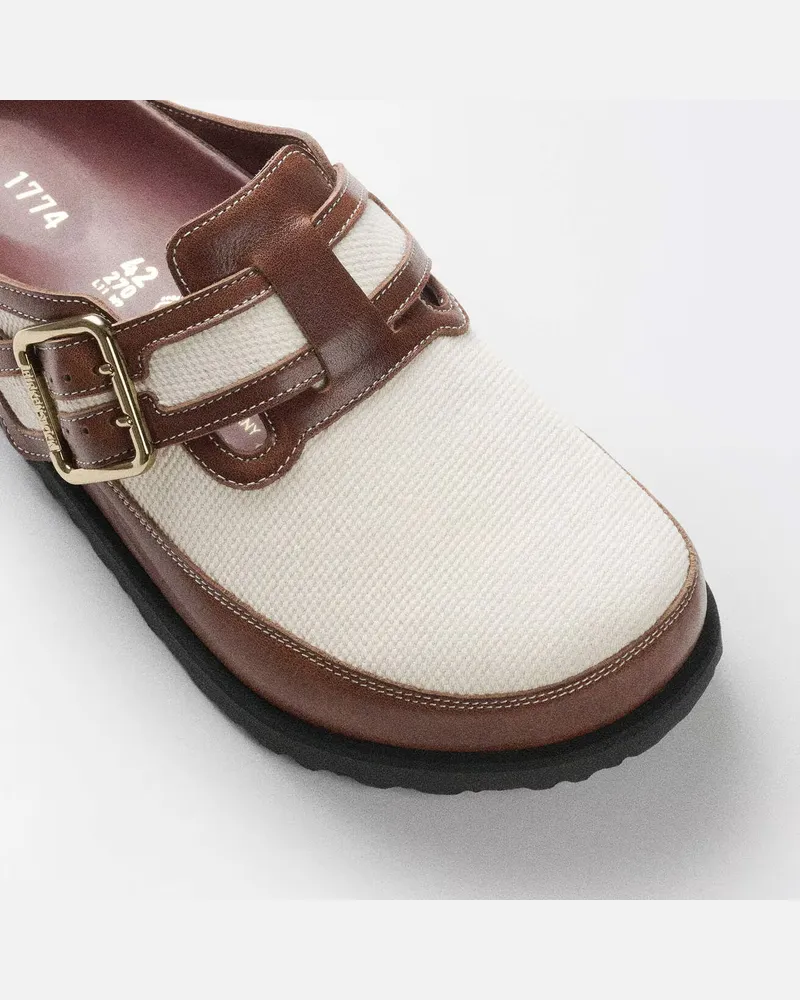 Birkenstock Men's Boston Bold Canvas 1774 (regular) Brown Sandal Brown