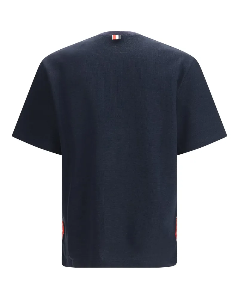 Thom Browne Men's Short-Sleeve Cotton-Linen T-Shirt Navy T-Shirts And Polos Navy