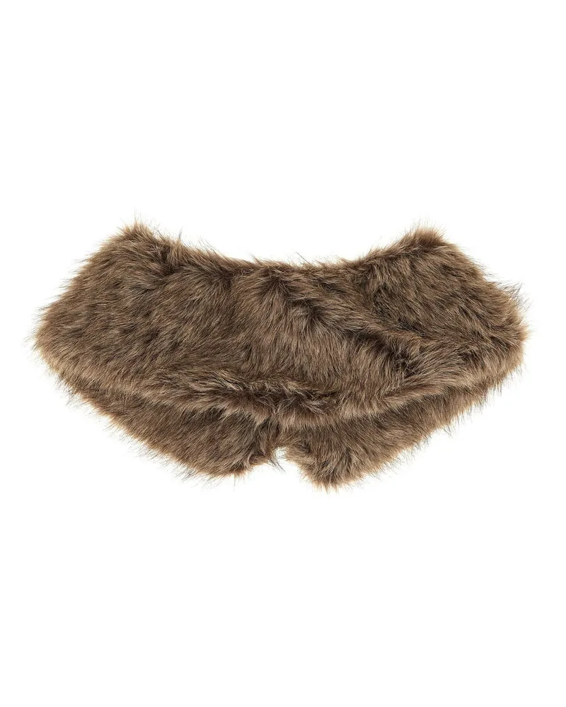 P.A.R.O.S.H. Faux Fur Collar — Brown Brown