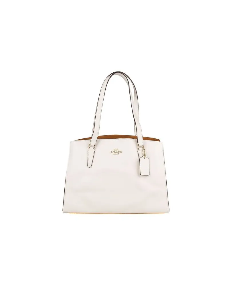 Coach Women's Tote Ivory Leather Tote-bags White