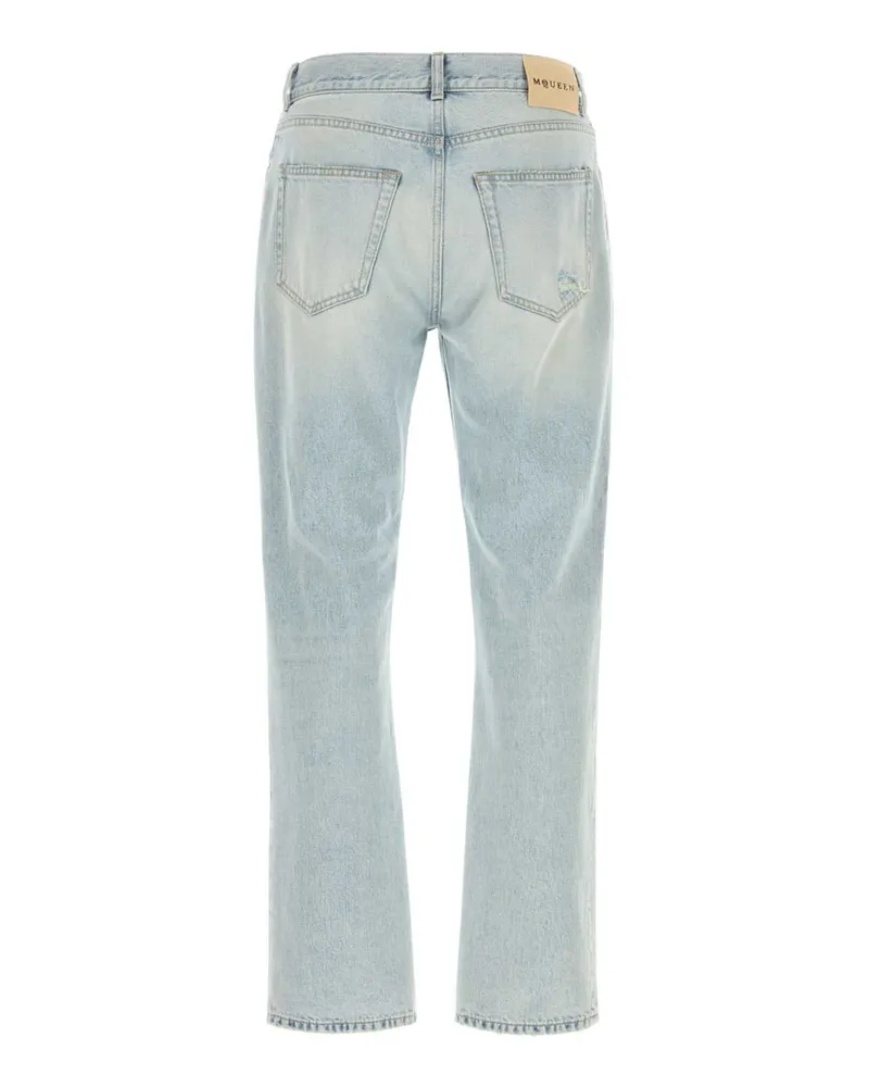 Alexander McQueen Men's Denim Jeans Bluewashed Exterior: Cotton Blue