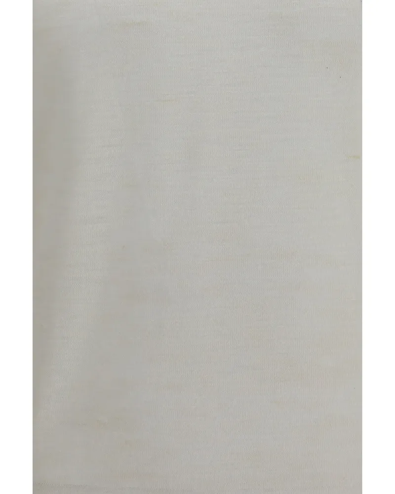 Brooksfield Men's Shirt Short-Sleeved Linen Blend Off-White T-Shirts And Polos White