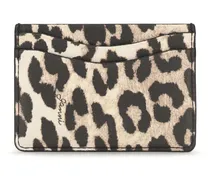 Women's Bou Animal Print Card Holder Almond Milk Wallet