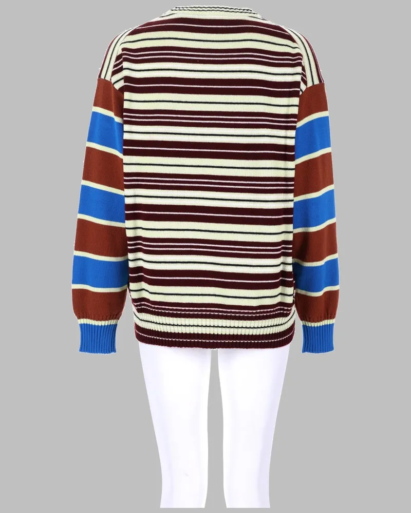 Paul Smith Striped Lambswool-Cotton Sweater — Multicolor Multicolor