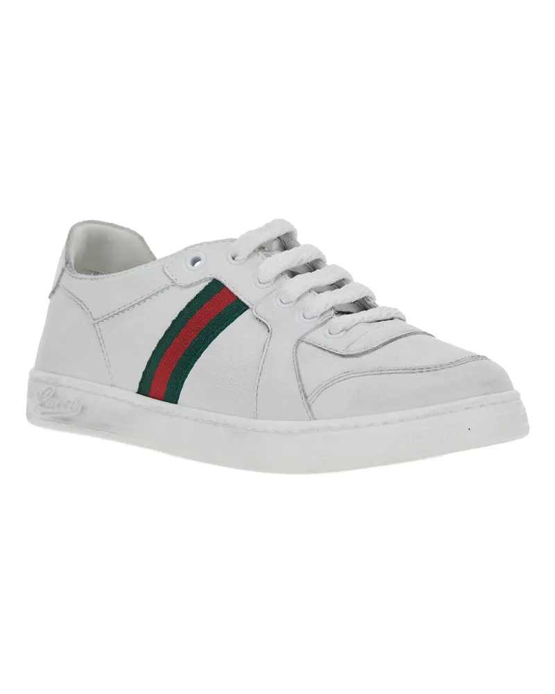 Gucci Boys' Low-Top Leather Sneakers White Trainers White