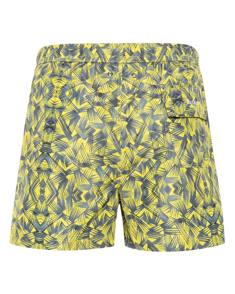 Kiton Women Graphic-Print Swim Shorts Ss24 M Yellow