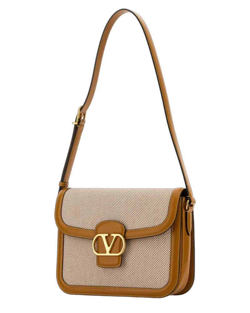 Valentino Garavani Naturaletobaccogoldencuir Borse A Mano Bag Beige