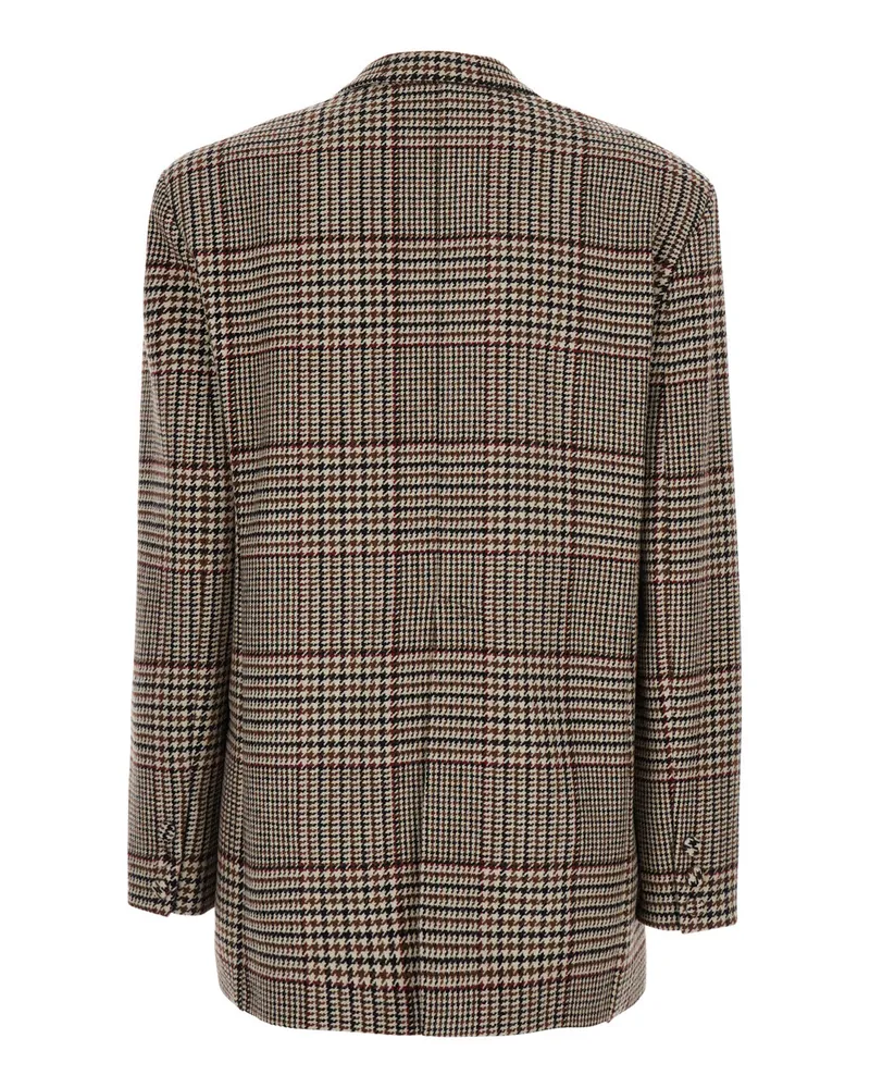 Federica Tosi Women's Blazer Galles Multicolour Wool-Blend Blazers Jacket Brown